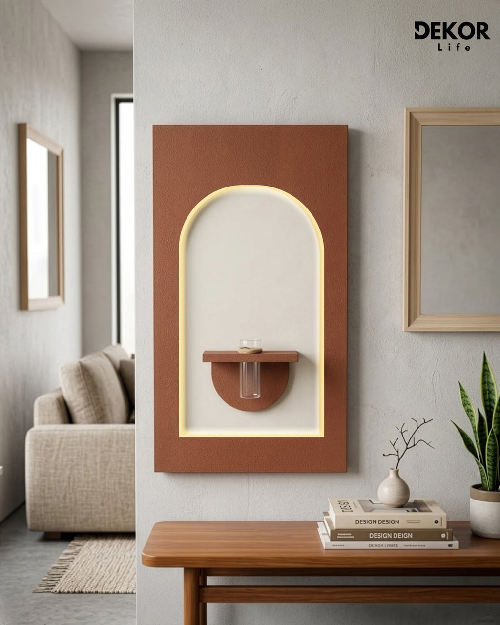 Dekor Fark 50x90 cm Oval LED'li Dekoratif Duvar Paneli - Gizli Aydınlatmalı - Model D041