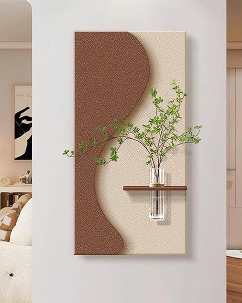 Dekor Fark 40x70 cm Pilli LED'li İskandinav Duvar Tablosu - Pütürlü Doku - Model D084