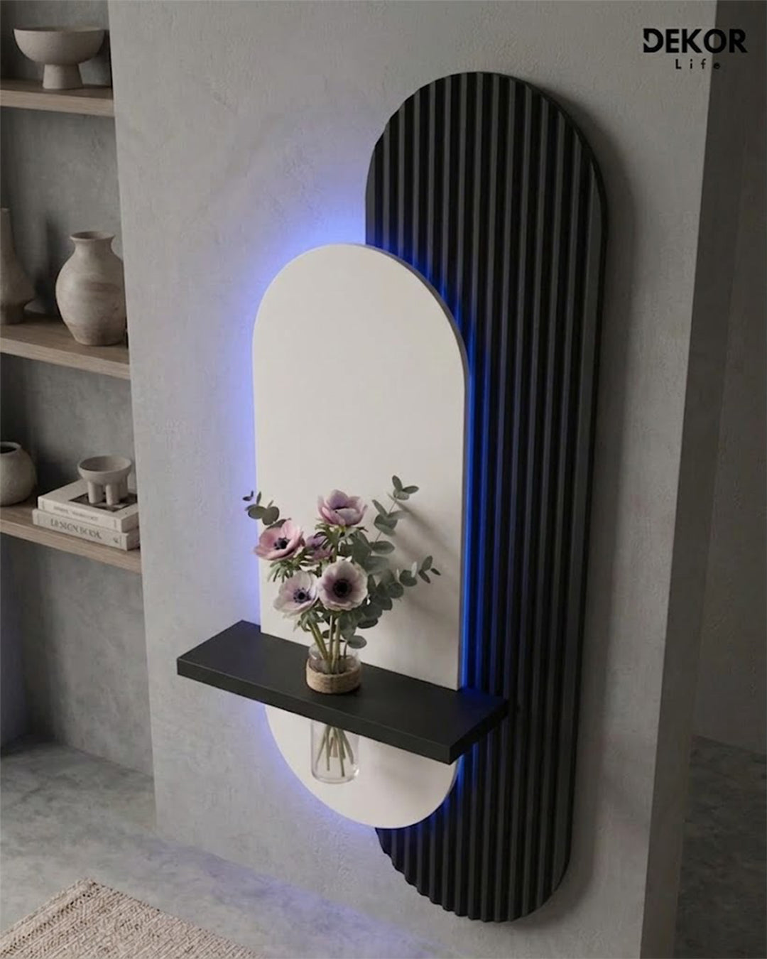 Dekor Fark 40x90 cm Oval LED'li Dekoratif Duvar Paneli - Gizli Aydınlatmalı - Model D005