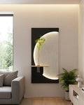 Dekor Fark 40x70 cm Pilli LED'li İskandinav Duvar Tablosu - Pütürlü Doku - Model D083