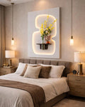 Dekor Fark 40x70 cm Pilli LED'li İskandinav Duvar Tablosu - Pütürlü Doku - Model D093