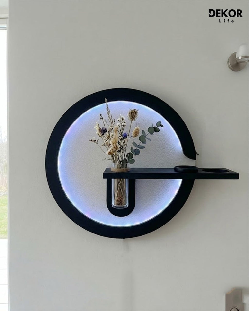 Dekor Fark 50x85 cm Oval LED'li Dekoratif Duvar Paneli - Gizli Aydınlatmalı - Model D034