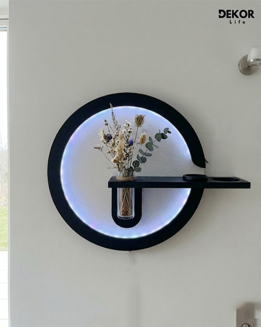 Dekor Fark 50x85 cm Oval LED'li Dekoratif Duvar Paneli - Gizli Aydınlatmalı - Model D034