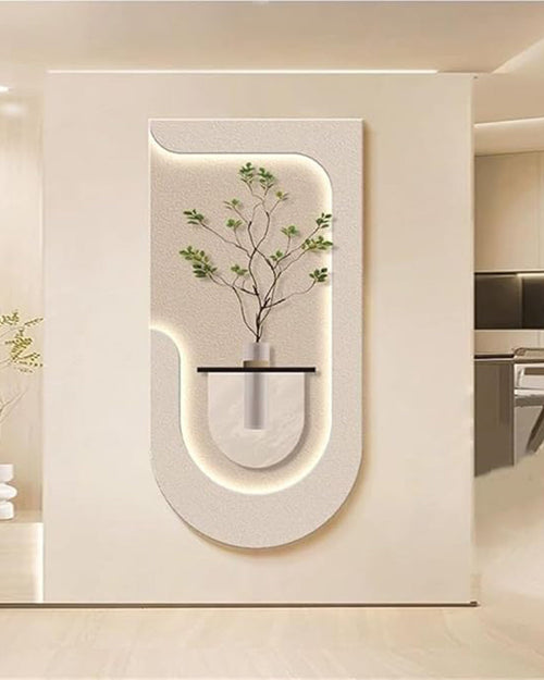 Dekor Fark 40x70 cm Pilli LED'li İskandinav Duvar Tablosu - Pütürlü Doku - Model D087