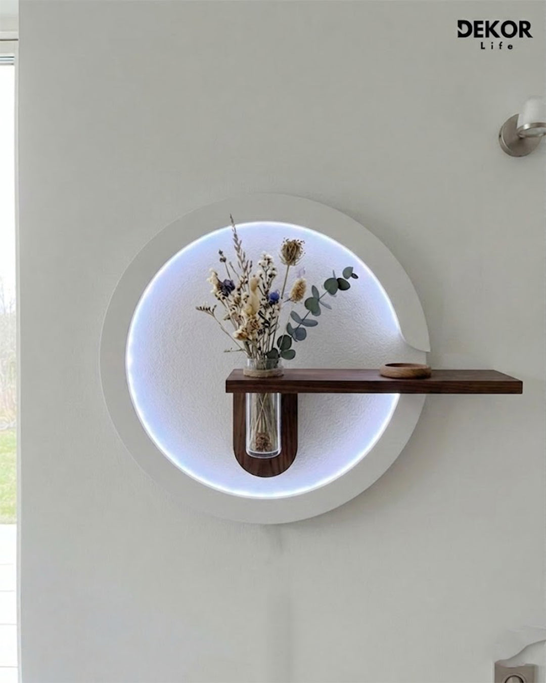 Dekor Fark 50x85 cm Oval LED'li Dekoratif Duvar Paneli - Gizli Aydınlatmalı - Model D035