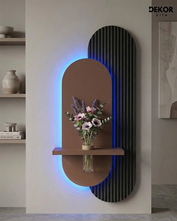 Dekor Fark 40x90 cm Oval LED'li Dekoratif Duvar Paneli - Gizli Aydınlatmalı - Model D010