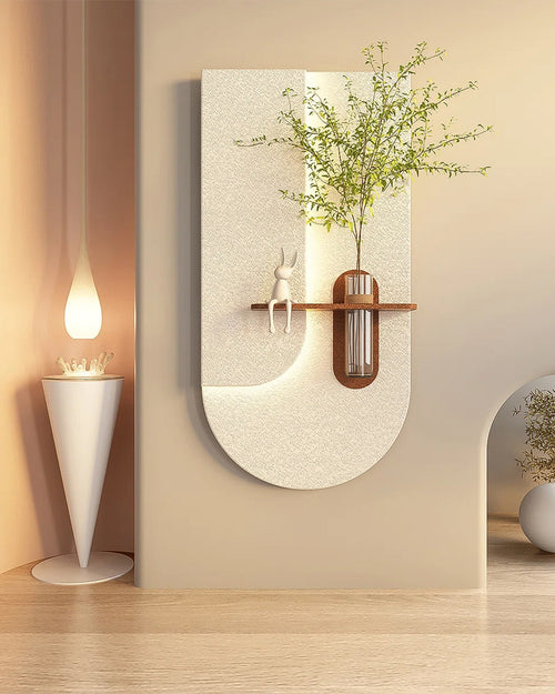Dekor Fark 40x70 cm Pilli LED'li İskandinav Duvar Tablosu - Pütürlü Doku - Model D079