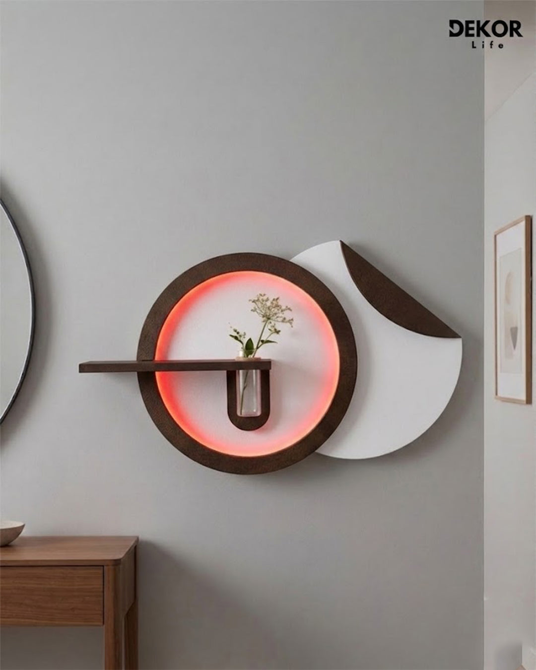 Dekor Fark 50x90 cm Oval LED'li Dekoratif Duvar Paneli - Gizli Aydınlatmalı - Model D061