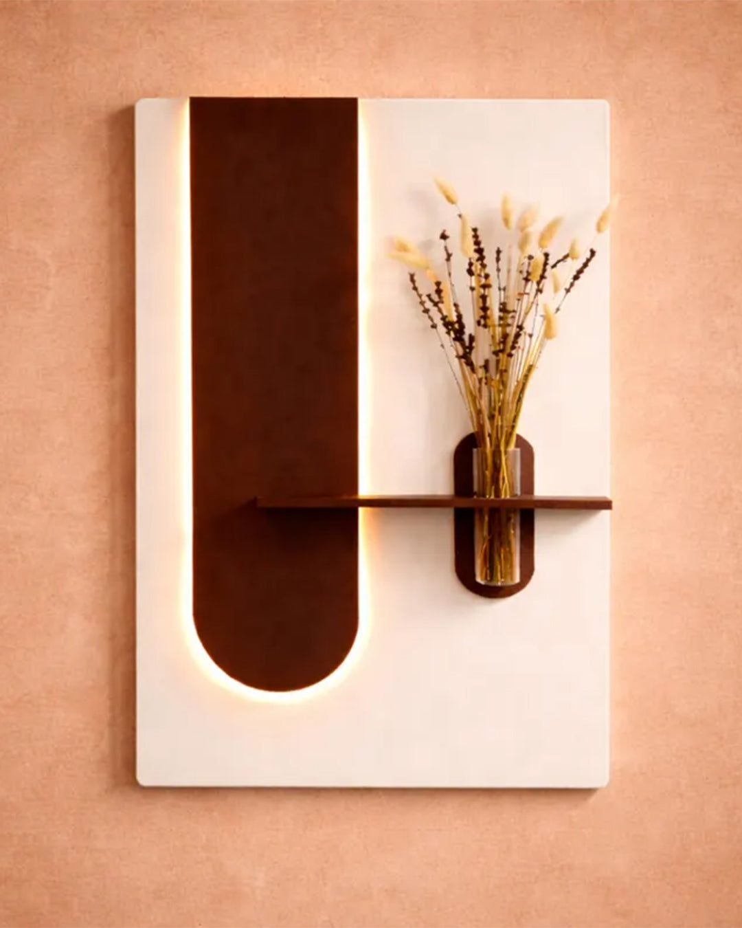 Dekor Fark 40x70 cm Pilli LED'li İskandinav Duvar Tablosu - Pütürlü Doku - Model D097
