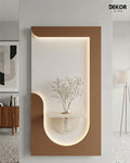 Dekor Fark 50x90 cm Oval LED'li Dekoratif Duvar Paneli - Gizli Aydınlatmalı - Model D049