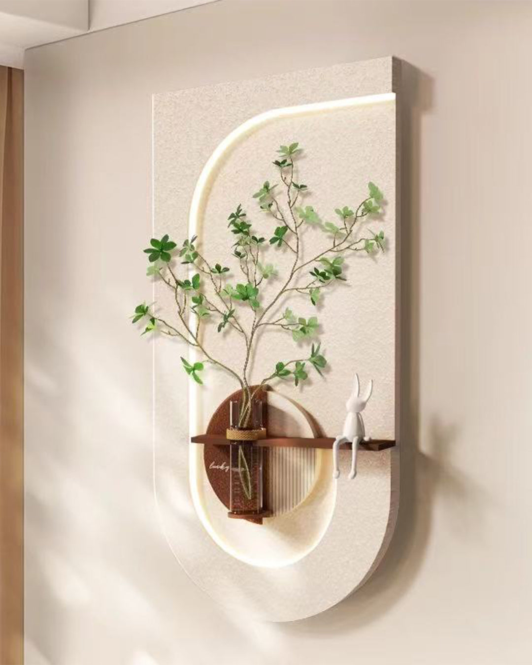 Dekor Fark 40x70 cm Pilli LED'li İskandinav Duvar Tablosu - Pütürlü Doku - Model D098