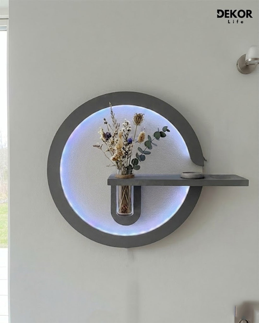 Dekor Fark 50x85 cm Oval LED'li Dekoratif Duvar Paneli - Gizli Aydınlatmalı - Model D030