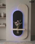Dekor Fark 40x90 cm Oval LED'li Dekoratif Duvar Paneli - Gizli Aydınlatmalı - Model D017