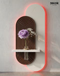 Dekor Fark 40x90 cm Oval LED'li Dekoratif Duvar Paneli - Gizli Aydınlatmalı - Model D020
