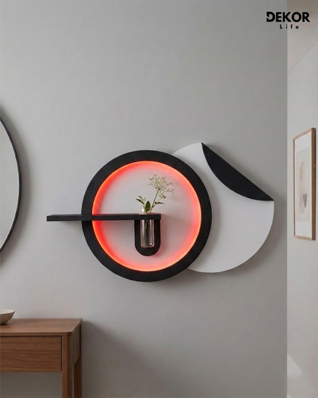Dekor Fark 50x85 cm Oval LED'li Dekoratif Duvar Paneli - Gizli Aydınlatmalı - Model D033