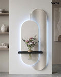 Dekor Fark 40x90 cm Oval LED'li Dekoratif Duvar Paneli - Gizli Aydınlatmalı - Model D009