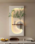 Dekor Fark 40x70 cm Pilli LED'li İskandinav Duvar Tablosu - Pütürlü Doku - Model D076