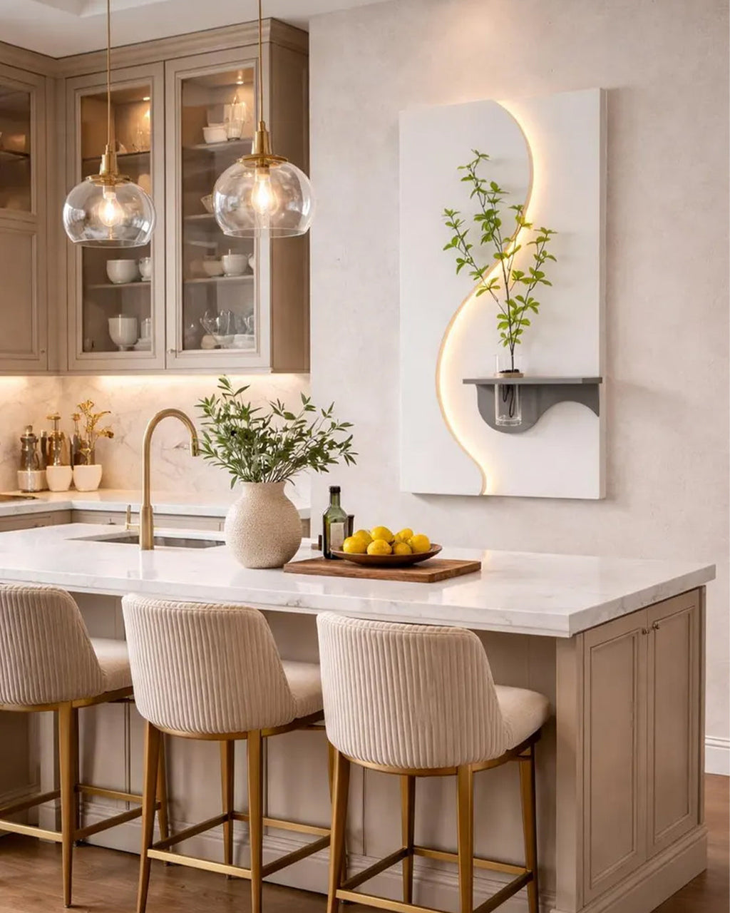 Dekor Fark 40x70 cm Pilli LED'li İskandinav Duvar Tablosu - Pütürlü Doku - Model D086