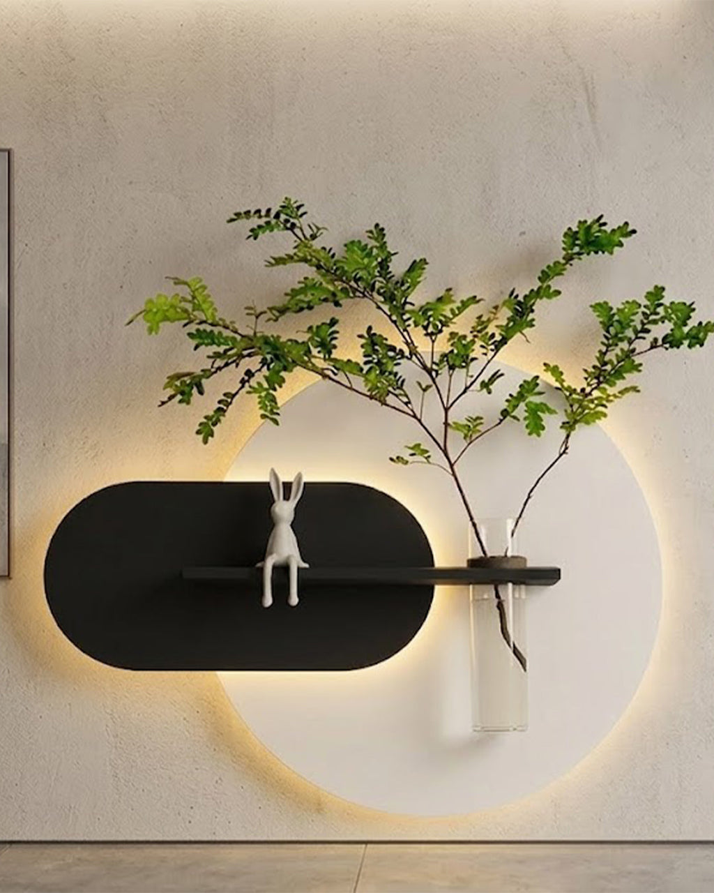 Dekor Fark 50x50 cm Oval LED'li Dekoratif Duvar Paneli - Gizli Aydınlatmalı - Model D029