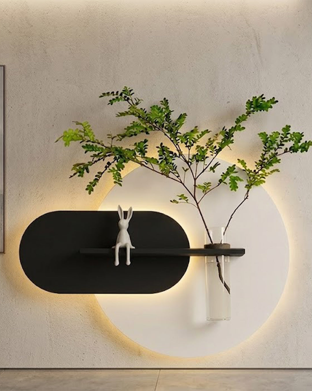 Dekor Fark 50x50 cm Oval LED'li Dekoratif Duvar Paneli - Gizli Aydınlatmalı - Model D029