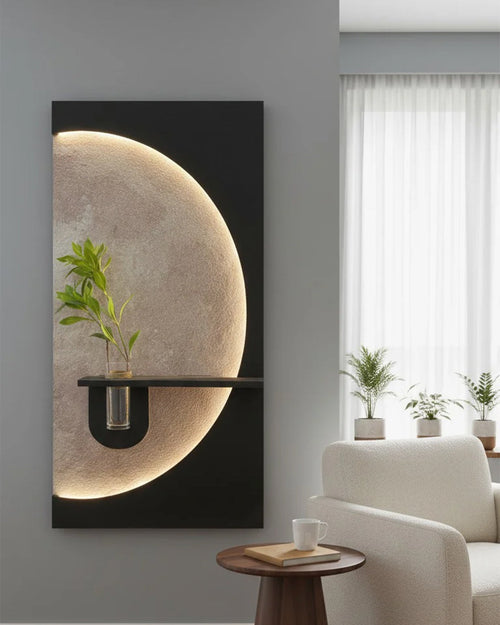 Dekor Fark 40x70 cm Pilli LED'li İskandinav Duvar Tablosu - Pütürlü Doku - Model D090