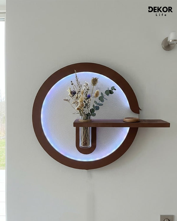 Dekor Fark 50x50 cm Oval LED'li Dekoratif Duvar Paneli - Gizli Aydınlatmalı - Model D027