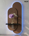 Dekor Fark 40x90 cm Oval LED'li Dekoratif Duvar Paneli - Gizli Aydınlatmalı - Model D013