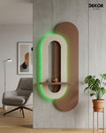 Dekor Fark 40x90 cm Oval LED'li Dekoratif Duvar Paneli - Gizli Aydınlatmalı - Model D004
