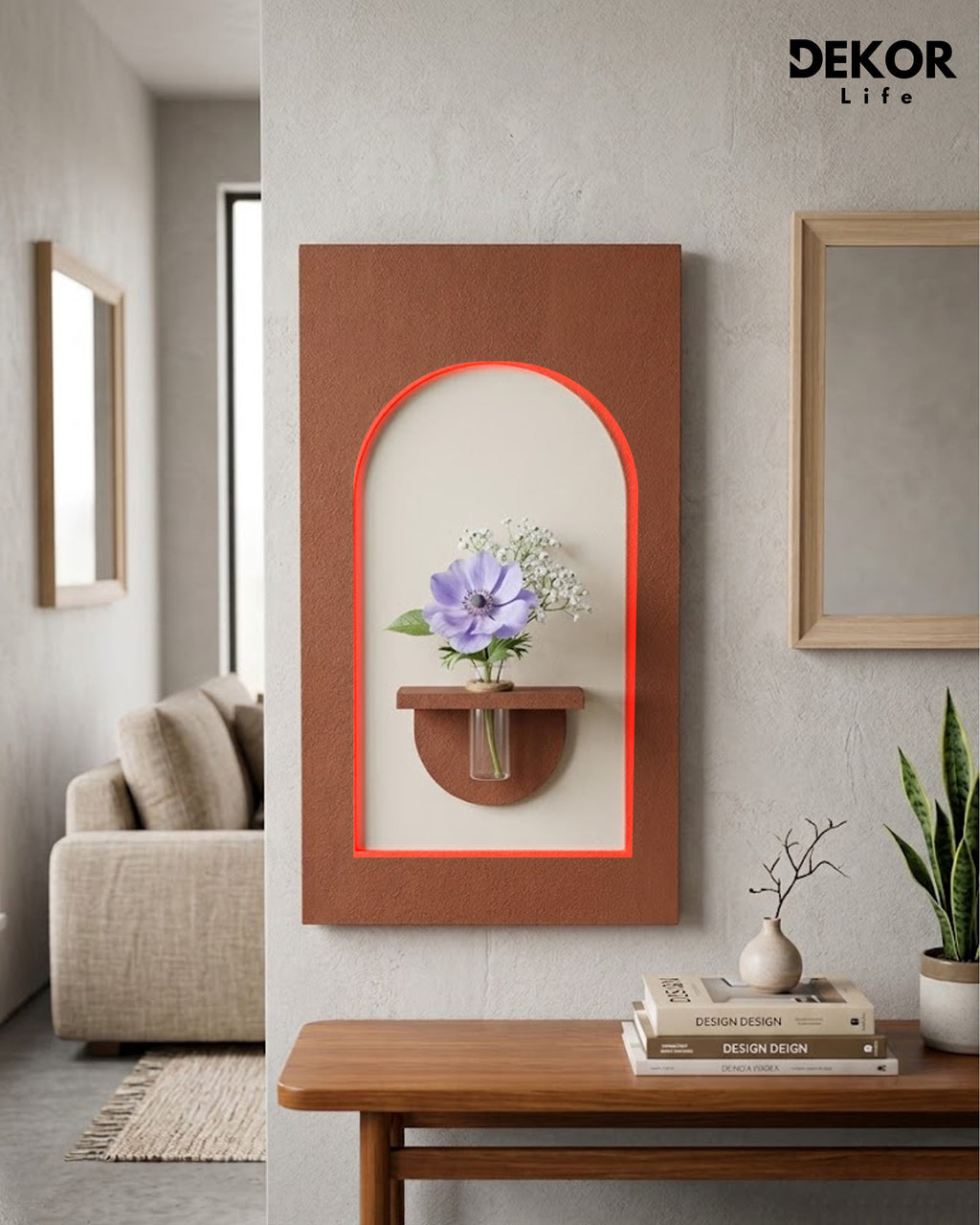 Dekor Fark 50x90 cm Oval LED'li Dekoratif Duvar Paneli - Gizli Aydınlatmalı - Model D041
