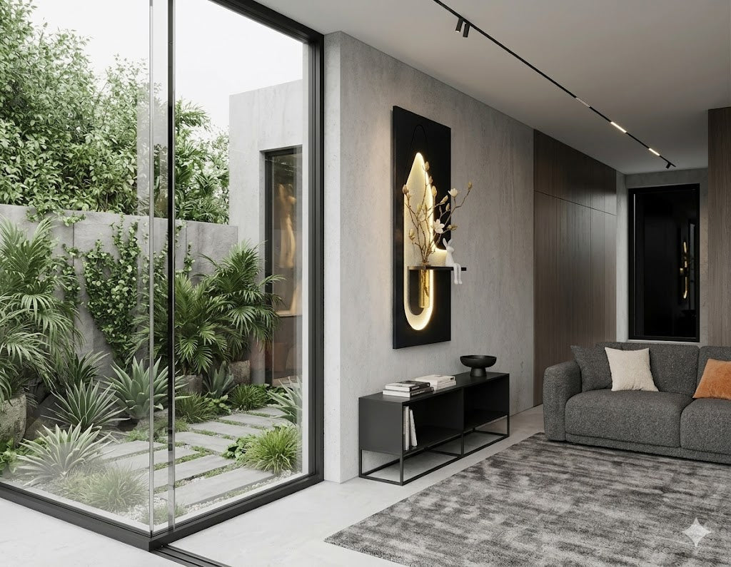 Dekor Fark 50x90 cm Oval LED'li Dekoratif Duvar Paneli - Gizli Aydınlatmalı - Model D062