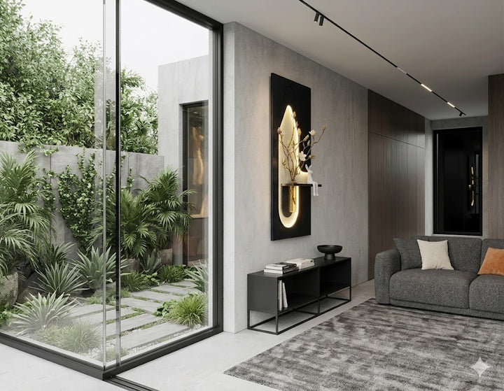 Dekor Fark 50x90 cm Oval LED'li Dekoratif Duvar Paneli - Gizli Aydınlatmalı - Model D062
