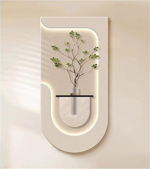 Dekor Fark 40x70 cm Pilli LED'li İskandinav Duvar Tablosu - Pütürlü Doku - Model D087