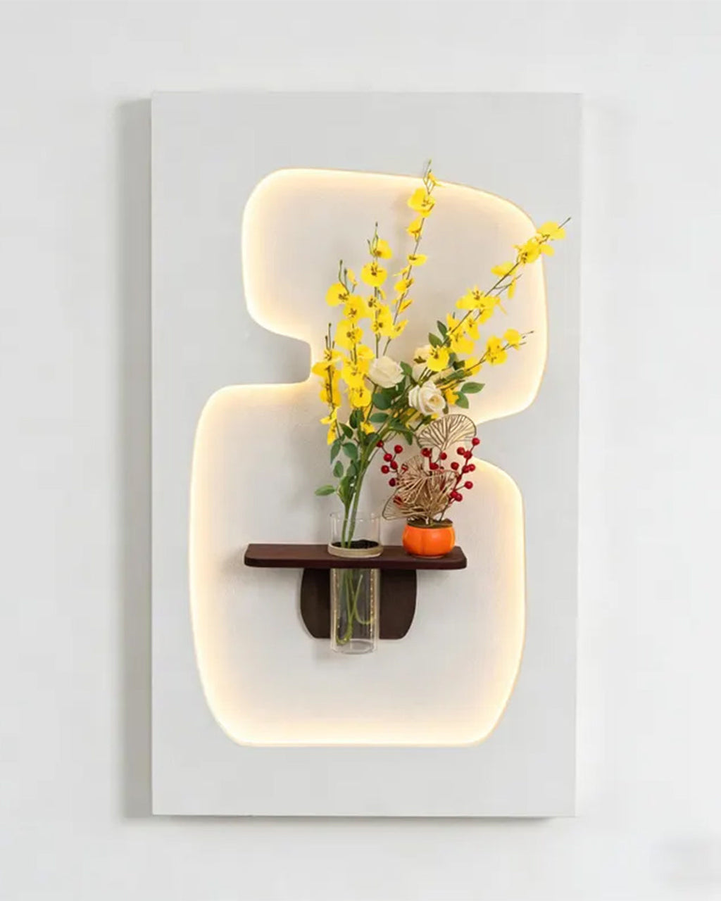 Dekor Fark 40x70 cm Pilli LED'li İskandinav Duvar Tablosu - Pütürlü Doku - Model D093