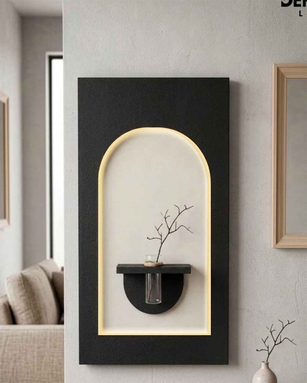Dekor Fark 50x90 cm Oval LED'li Dekoratif Duvar Paneli - Gizli Aydınlatmalı - Model D046