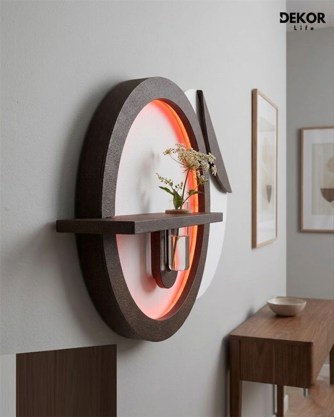 Dekor Fark 50x90 cm Oval LED'li Dekoratif Duvar Paneli - Gizli Aydınlatmalı - Model D061