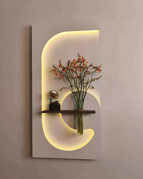Dekor Fark 40x70 cm Pilli LED'li İskandinav Duvar Tablosu - Pütürlü Doku - Model D076