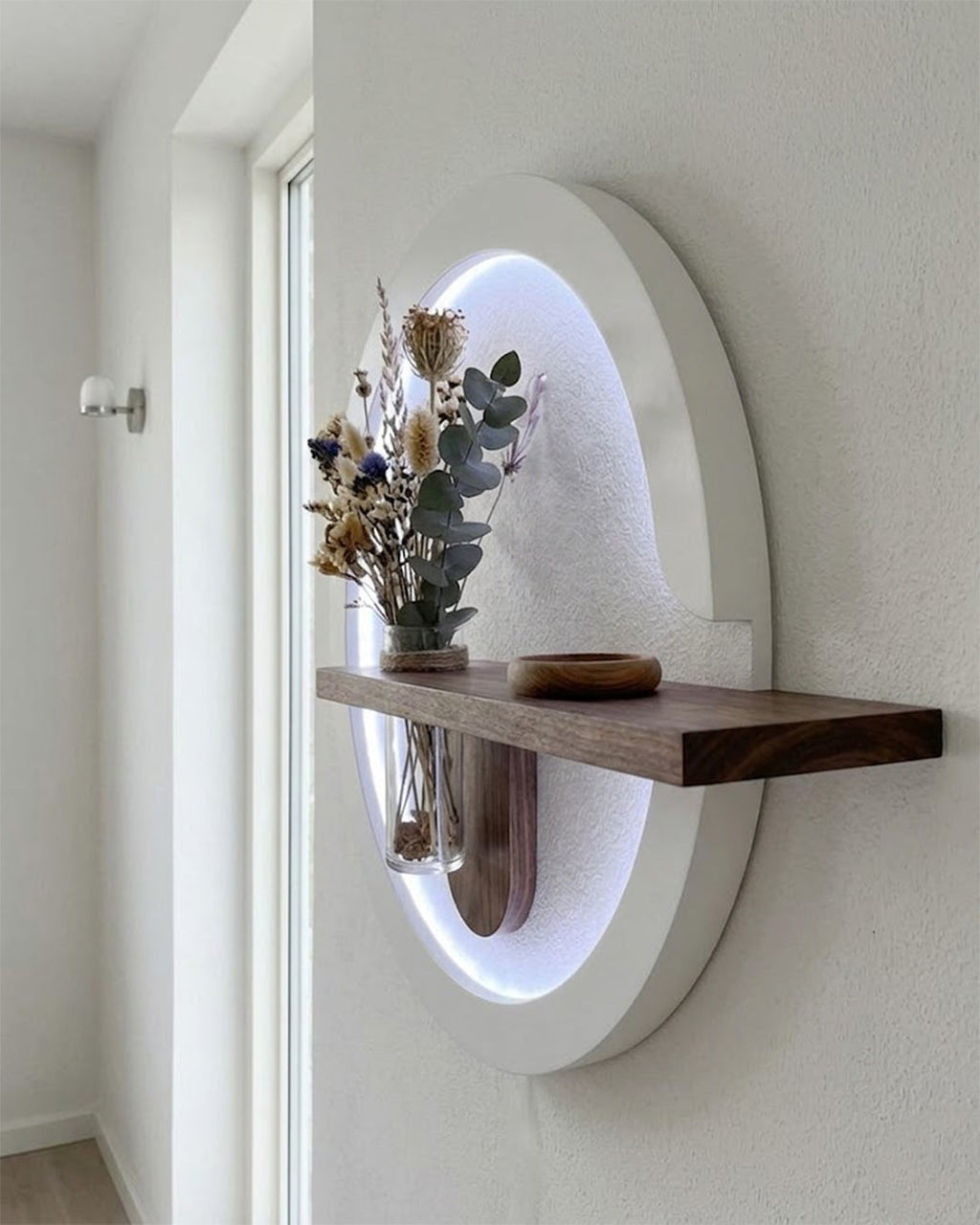 Dekor Fark 50x85 cm Oval LED'li Dekoratif Duvar Paneli - Gizli Aydınlatmalı - Model D035