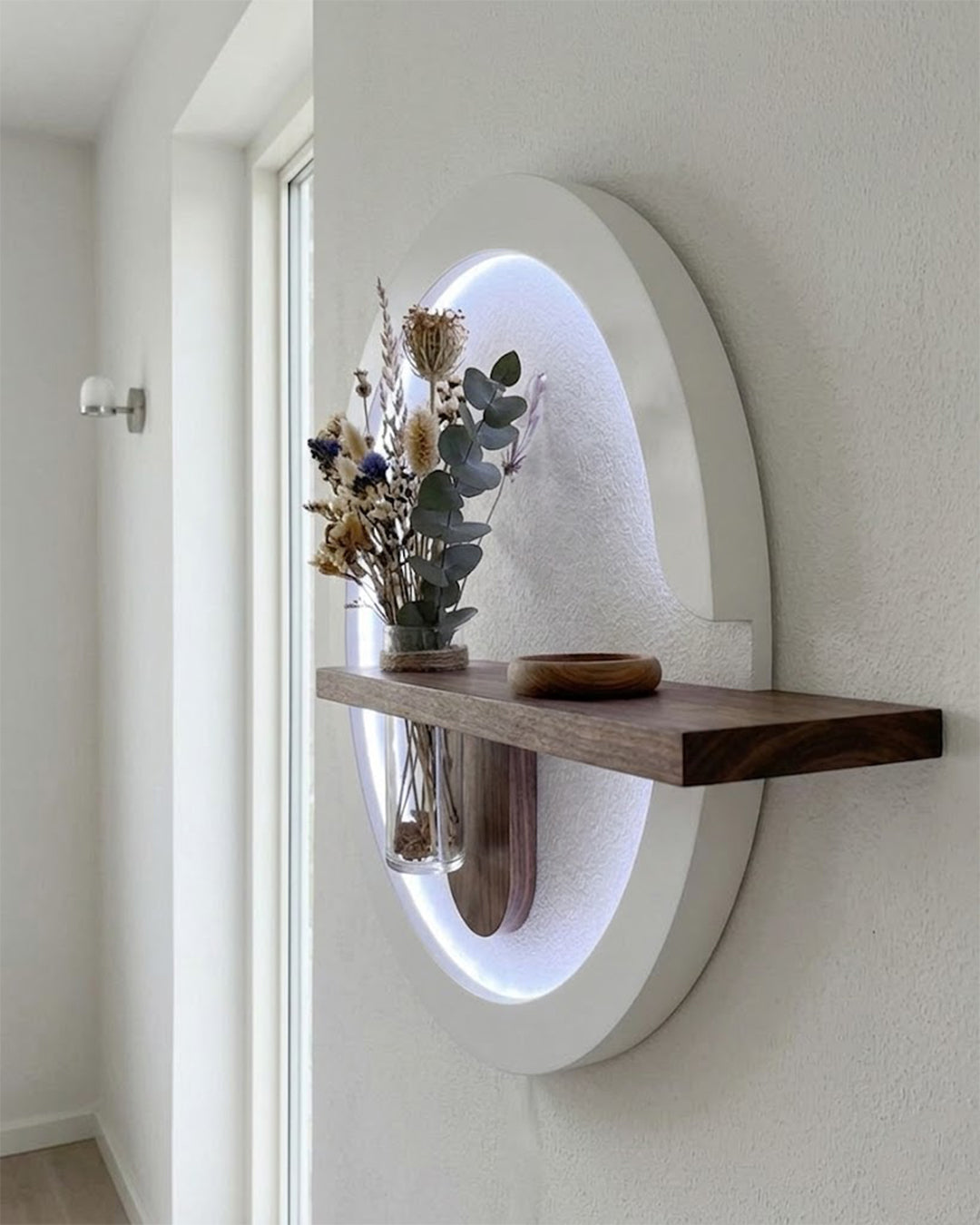 Dekor Fark 50x85 cm Oval LED'li Dekoratif Duvar Paneli - Gizli Aydınlatmalı - Model D035