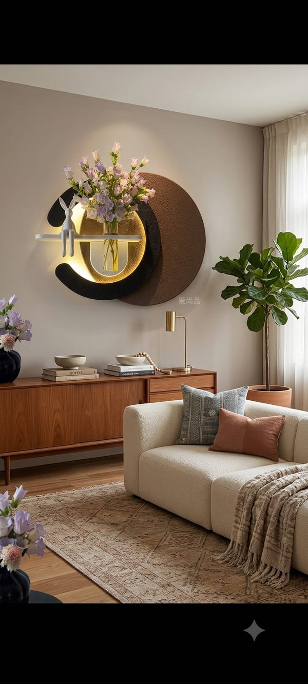 Dekor Fark 50x85 cm Oval LED'li Dekoratif Duvar Paneli - Gizli Aydınlatmalı - Model D037