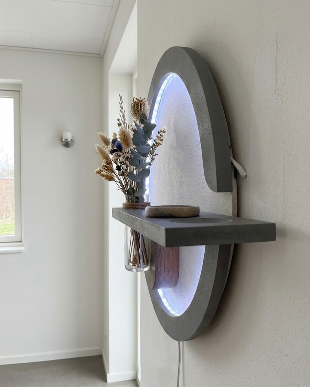 Dekor Fark 50x85 cm Oval LED'li Dekoratif Duvar Paneli - Gizli Aydınlatmalı - Model D030