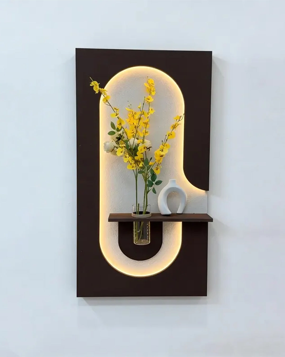 Dekor Fark 40x70 cm Pilli LED'li İskandinav Duvar Tablosu - Pütürlü Doku - Model D095