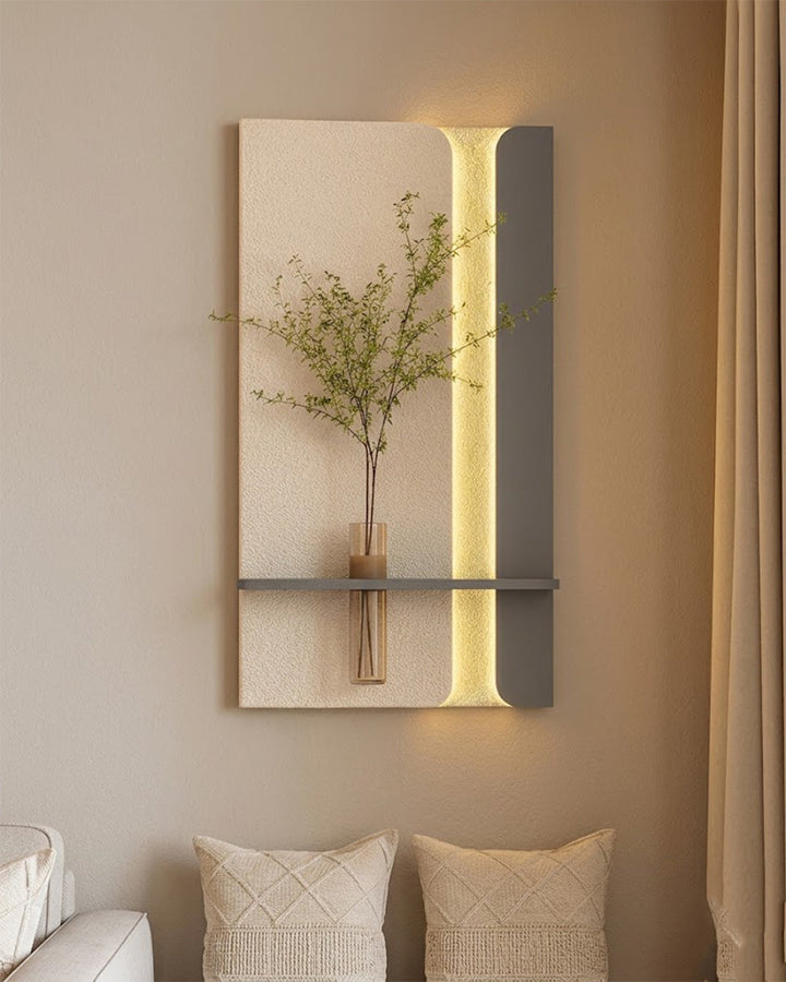 Dekor Fark 50x90 cm Oval LED'li Dekoratif Duvar Paneli - Gizli Aydınlatmalı - Model D060