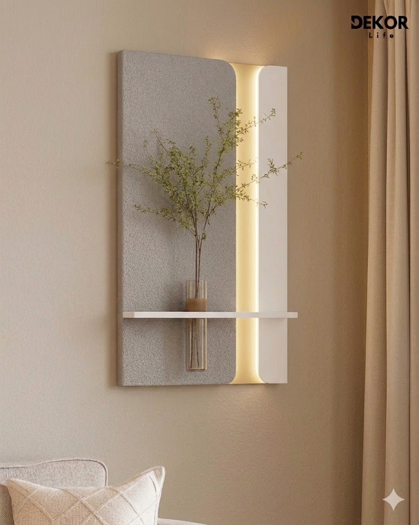 Dekor Fark 50x90 cm Oval LED'li Dekoratif Duvar Paneli - Gizli Aydınlatmalı - Model D059
