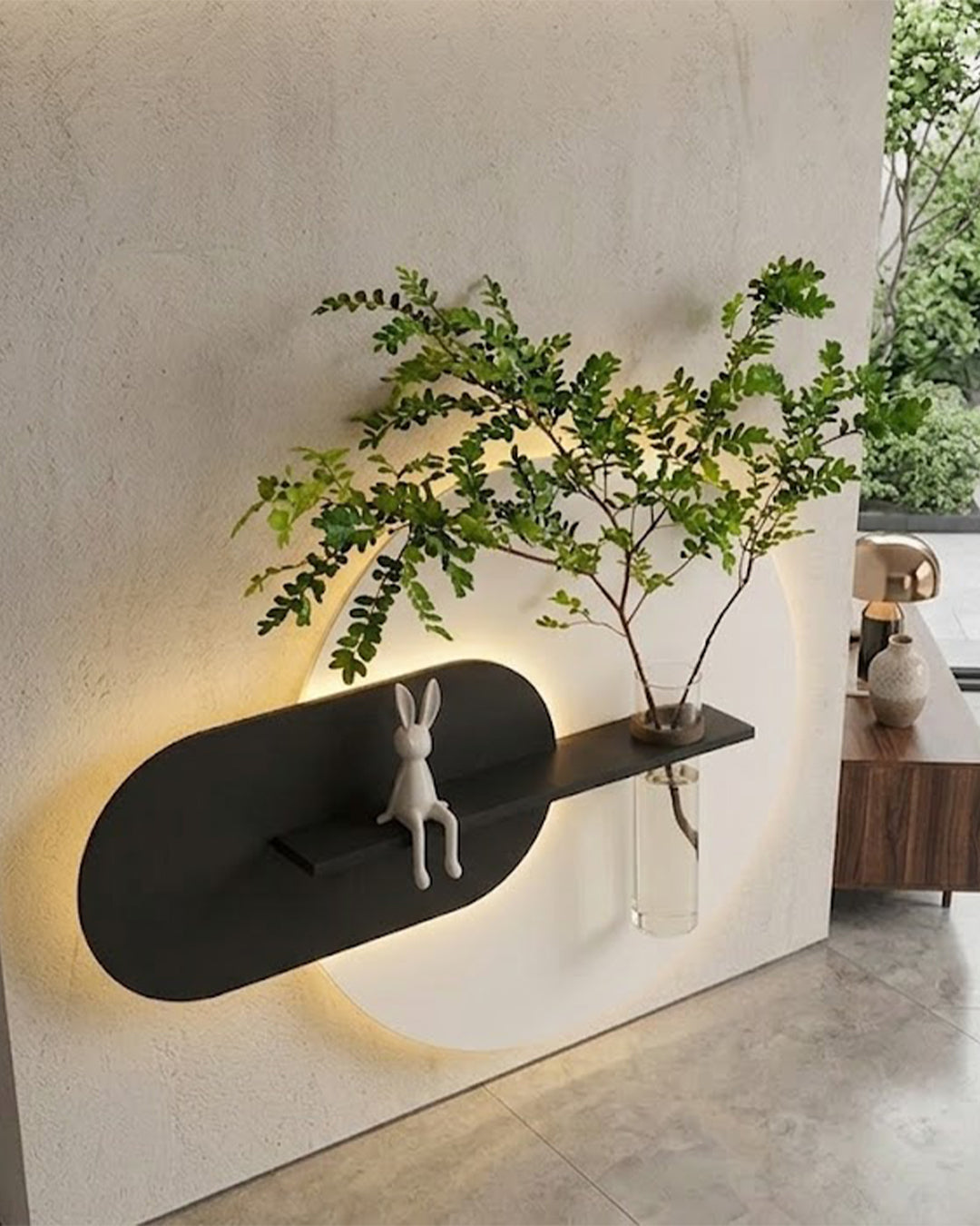 Dekor Fark 50x50 cm Oval LED'li Dekoratif Duvar Paneli - Gizli Aydınlatmalı - Model D029