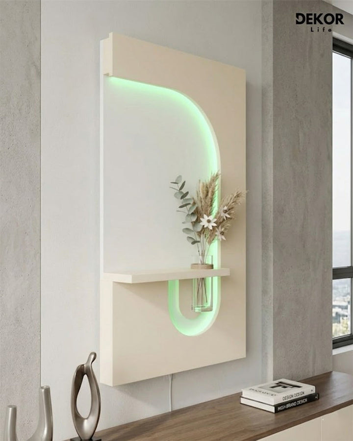 Dekor Fark 50x90 cm Oval LED'li Dekoratif Duvar Paneli - Gizli Aydınlatmalı - Model D055