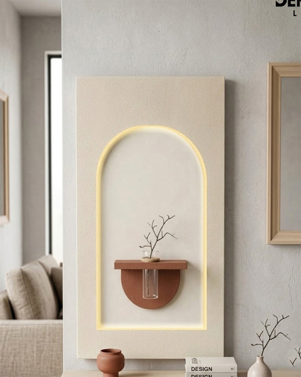 Dekor Fark 50x90 cm Oval LED'li Dekoratif Duvar Paneli - Gizli Aydınlatmalı - Model D048