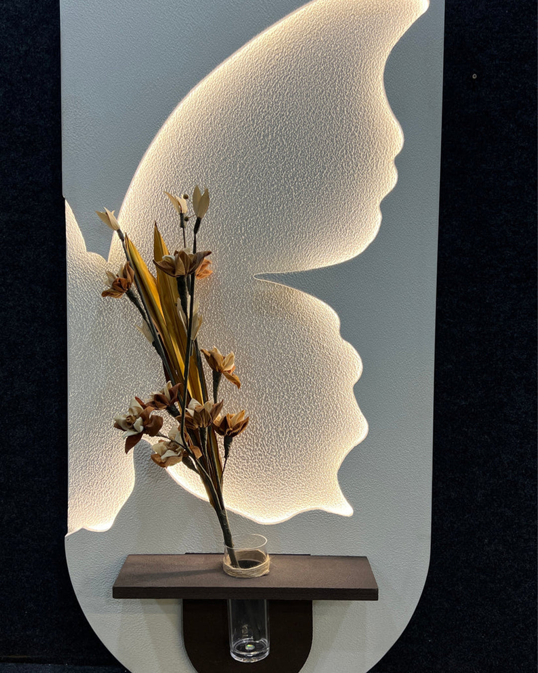 Dekor Fark 40x70 cm Pilli LED'li İskandinav Duvar Tablosu - Pütürlü Doku - Model D088