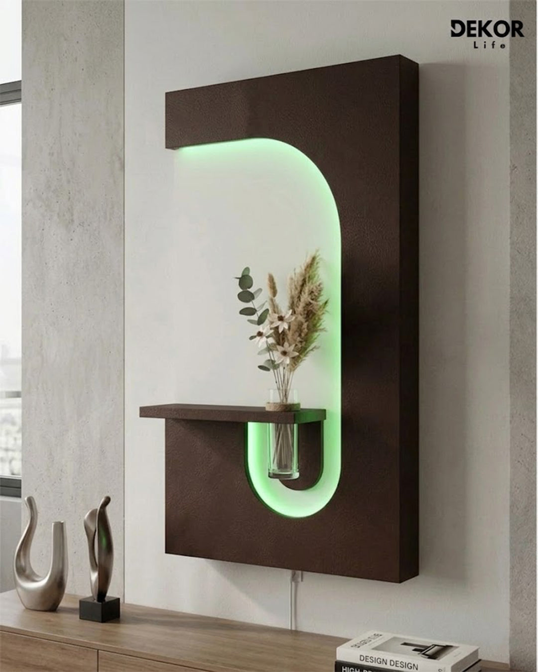 Dekor Fark 50x90 cm Oval LED'li Dekoratif Duvar Paneli - Gizli Aydınlatmalı - Model D053