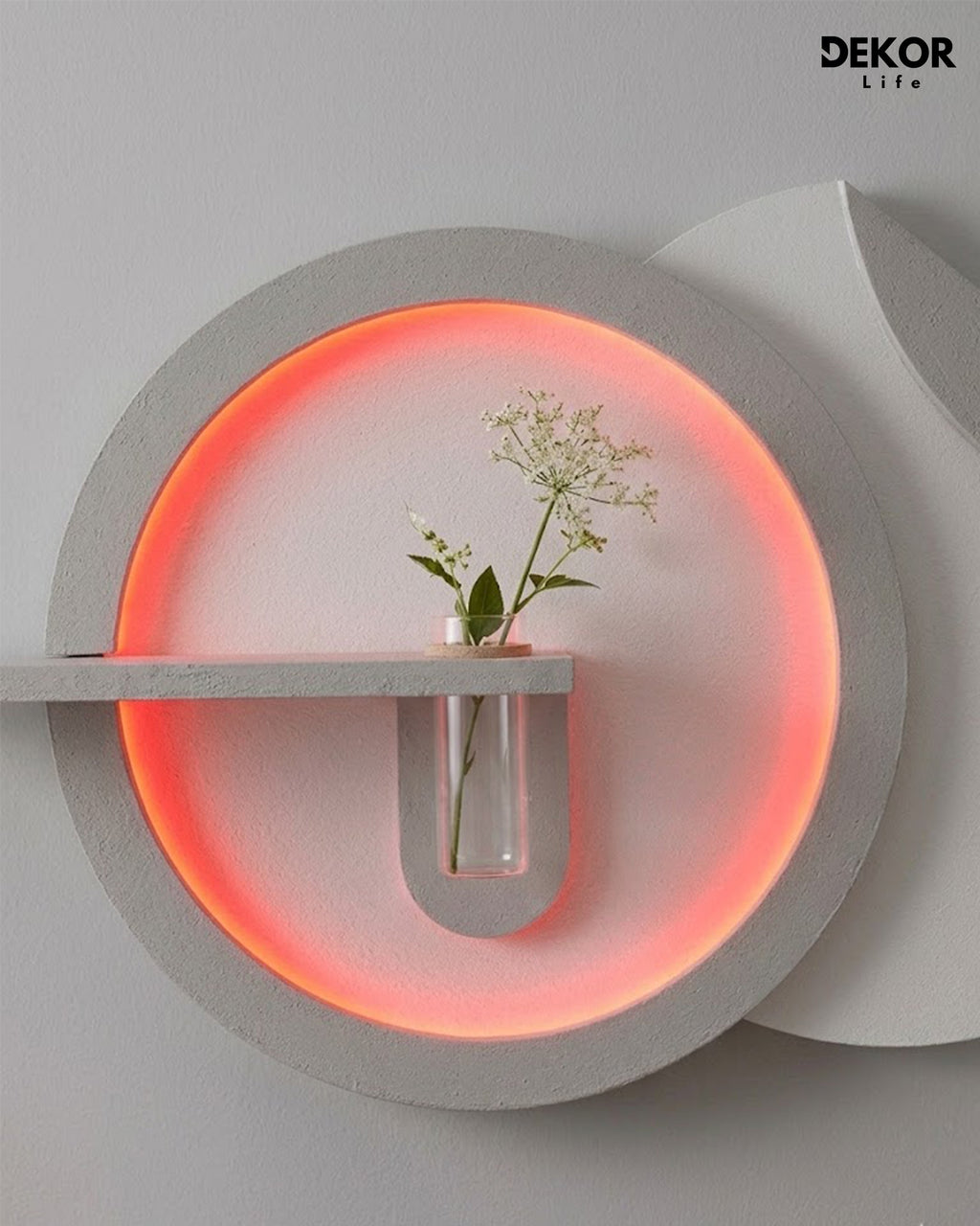 Dekor Fark 50x85 cm Oval LED'li Dekoratif Duvar Paneli - Gizli Aydınlatmalı - Model D032