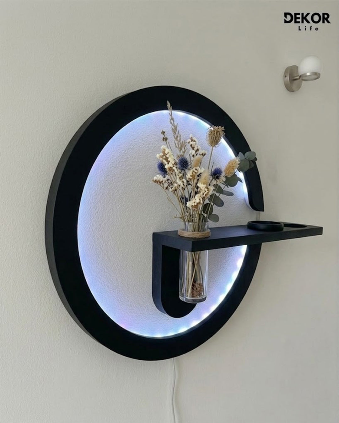 Dekor Fark 50x85 cm Oval LED'li Dekoratif Duvar Paneli - Gizli Aydınlatmalı - Model D034